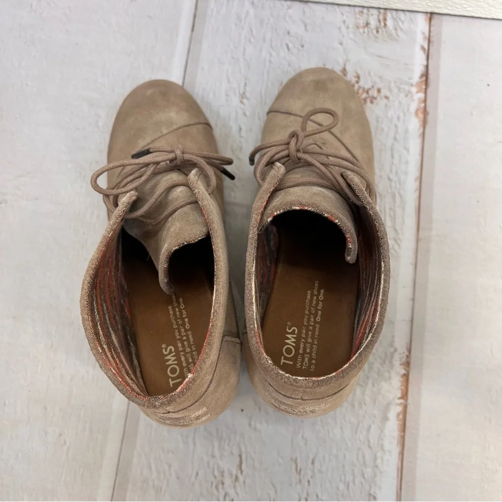 TOMS Women's Black Suede Desert Wedges SIZE‎ 10